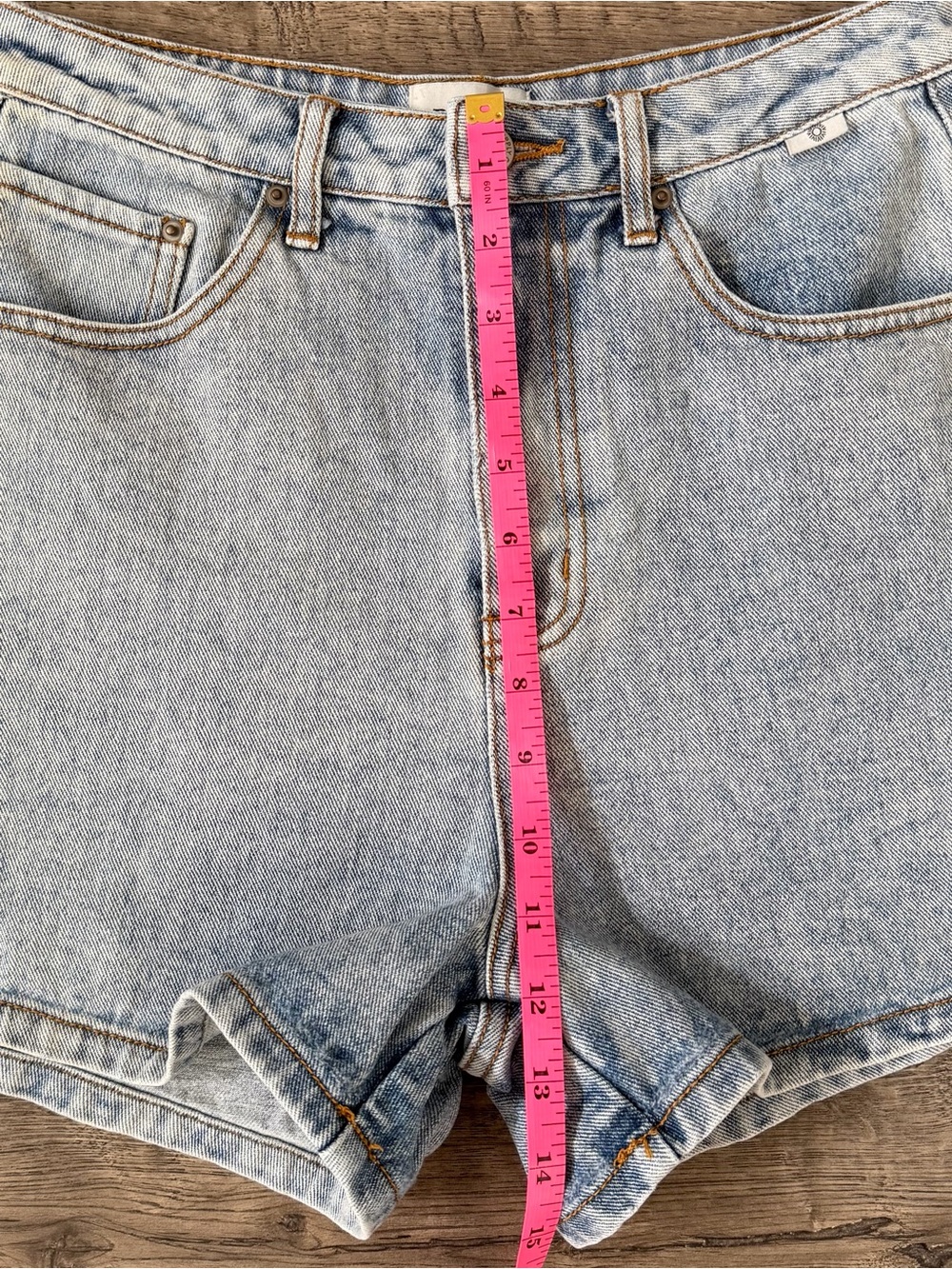 Rhythm Classics Light Wash Denim Shorts High Rise Size 4 Casual - Picture 8 of 11